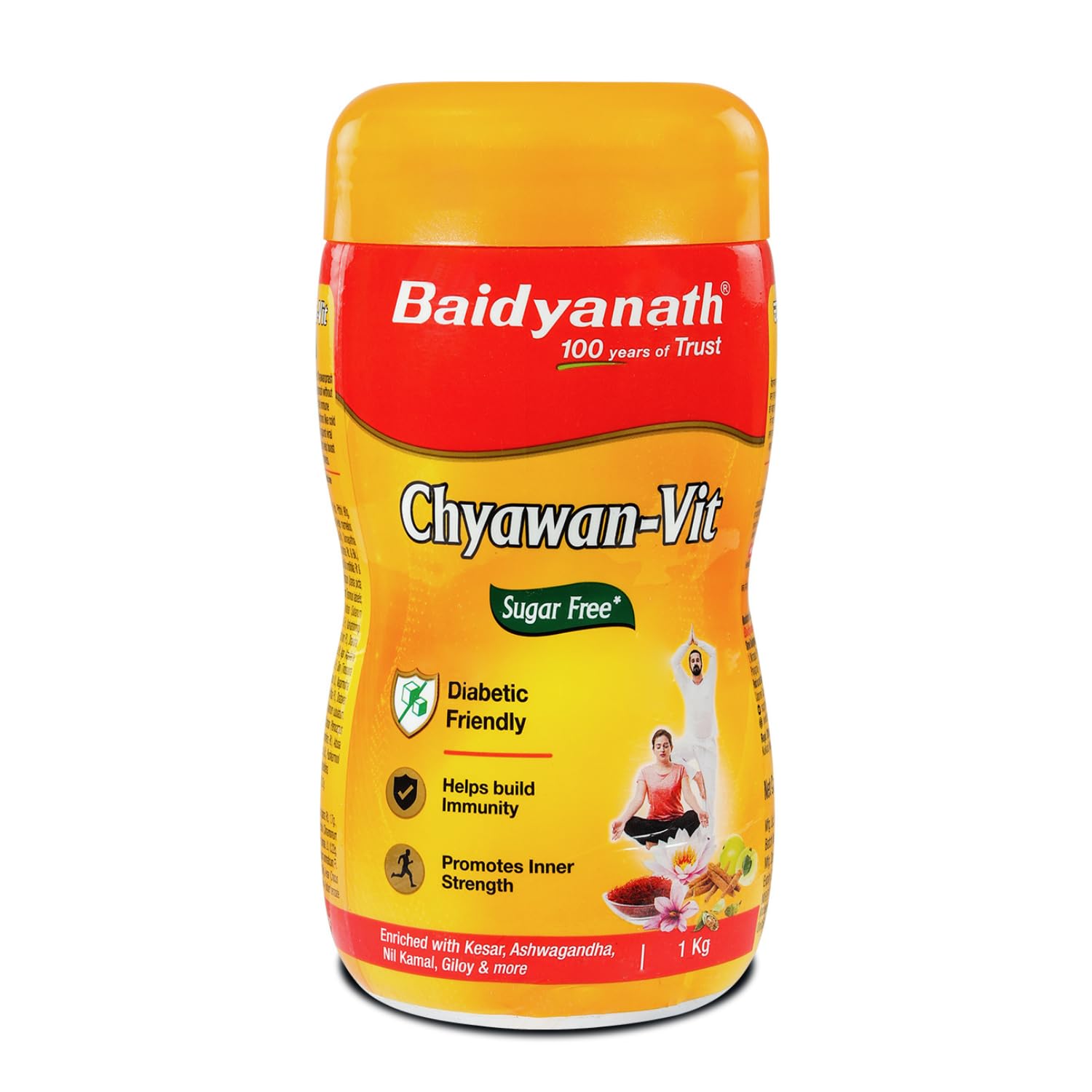 Sugarfree Chyawan-Vit 1kg- Specially Formulated Chyawanprash With No Added Sugar- With Benefits Of Amla, Ashwagandha And Kesar