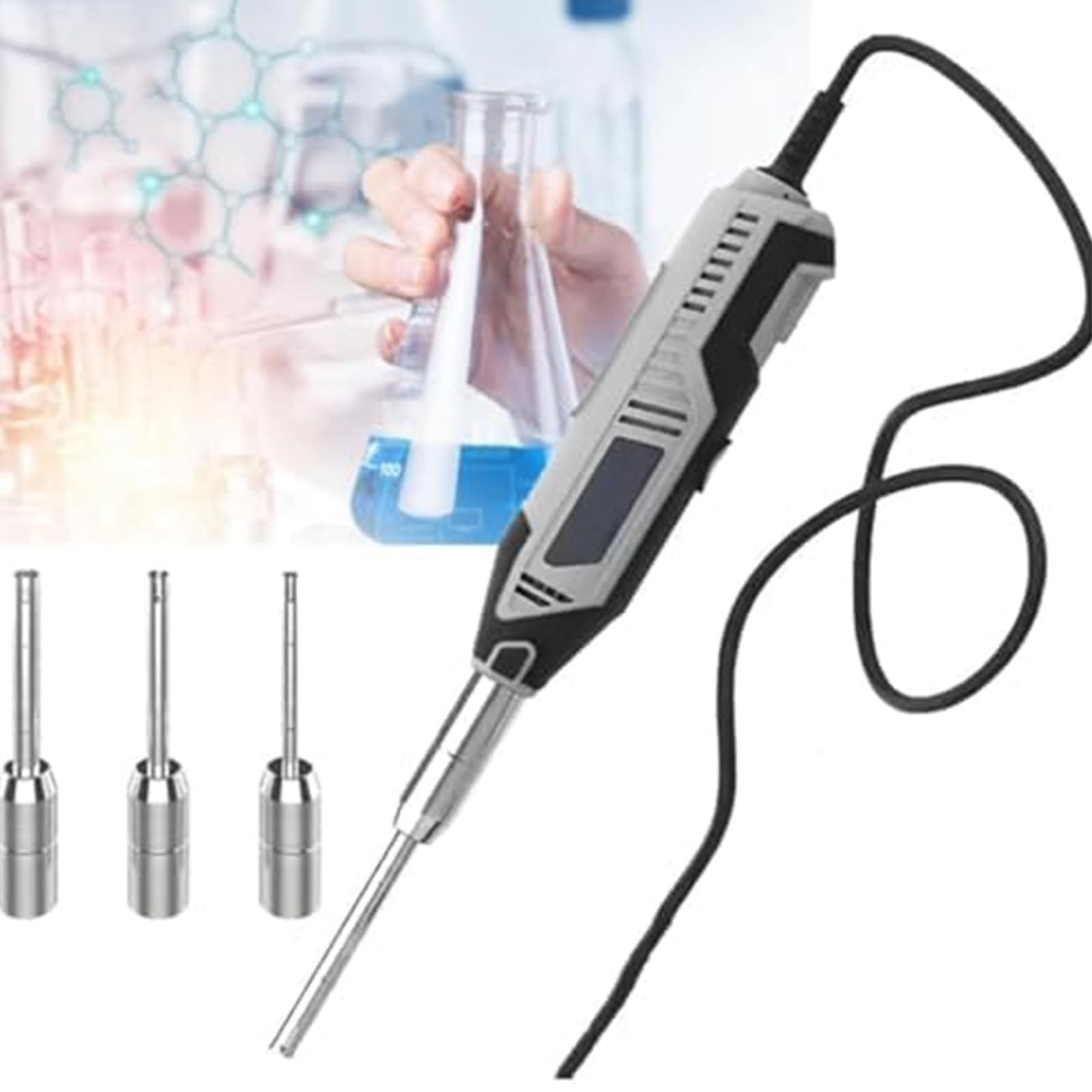 Homogeneizador de laboratorio de dispersión de alta velocidad, 0.5-250 ml, 6 velocidades ajustables de mano con cabezales de 6 mm, 8 mm, 10 mm para loción cosmética y uso en laboratorio