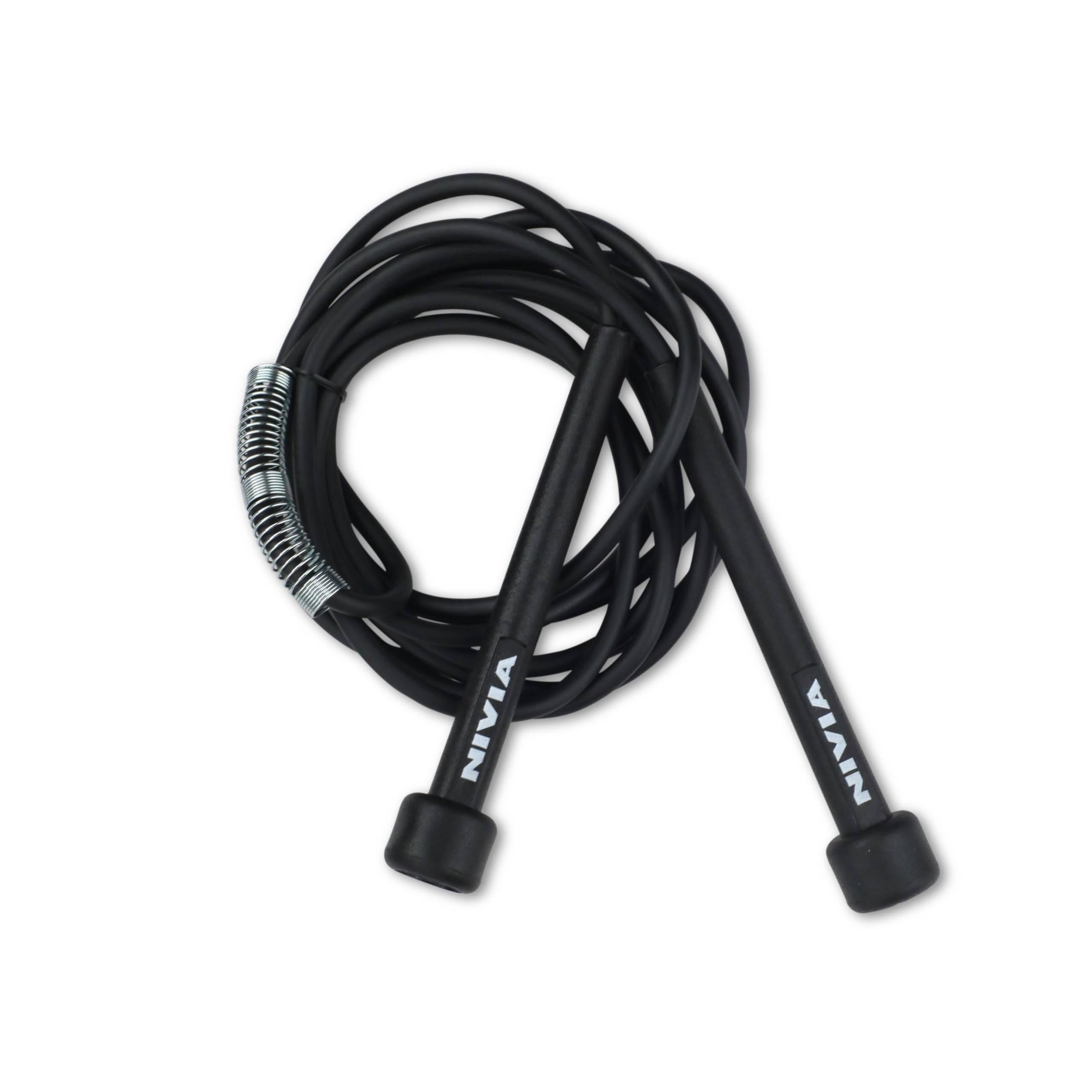 Nivia Trainer Skipping Rope With Spring For Men, Women & Children, Jump Rope for Exercise, For Workout & Weight Loss, Exercise Rope, Skipping Rope for Training, Sports Fitness/Gym (Black)