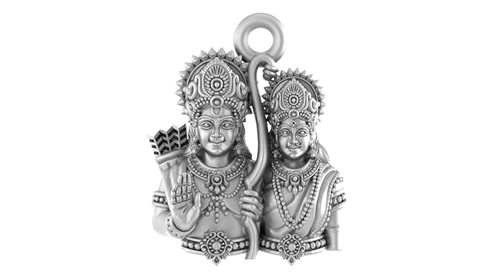 Sterling Silver (92.5% purity) God Ram Ji Pendant for Men & Women Pure Silver Bhagwan Shri Ram Locket for Good Health & Wealth
