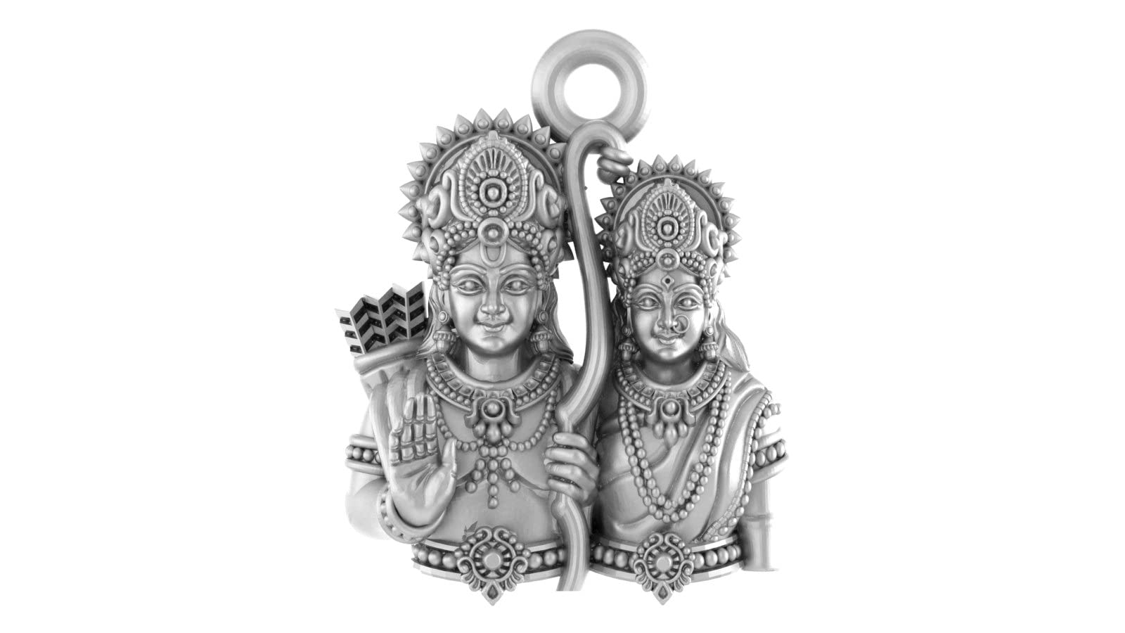 Sterling Silver (92.5% purity) God Ram Ji Pendant for Men & Women Pure Silver Bhagwan Shri Ram Locket for Good Health & Wealth-image-44