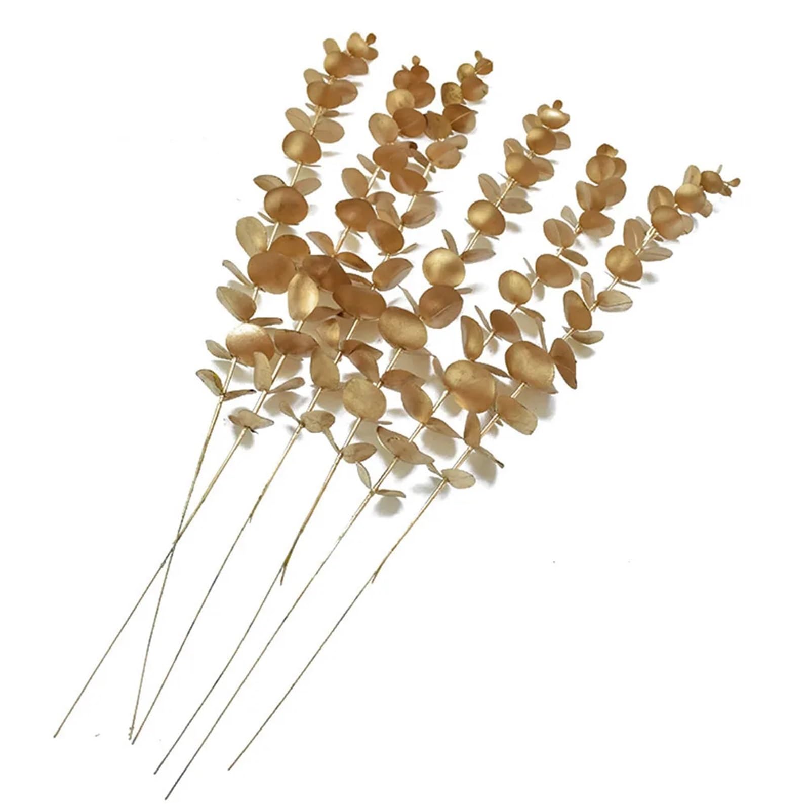 TGDGFKIAS Artificial Pine Branches, Xmas Glitter Artificial Pine Needles Eucalyptus Branch Pack Of 30 Multi Wedding Home Decor(Golden Eucalyptus)
