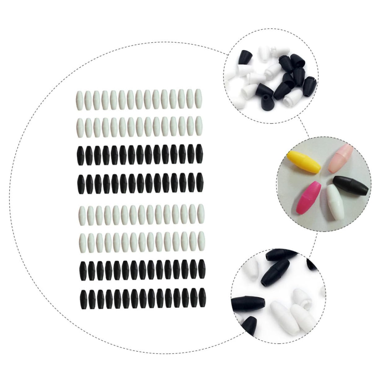 Operitacx 500piezas Clips De Seguridad De Plástico Para Conectores De Cuerda Para Ropa y Accesorios Negros y De De Usar