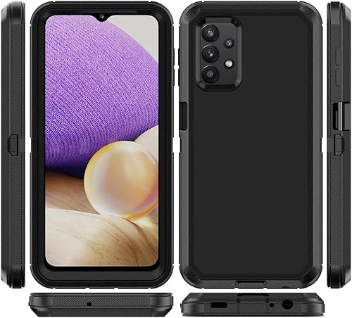 Miniatura 5 de TASHHAR Funda de teléfono para Samsung Galaxy A32 5G, resistente y resistente a prueba de golpes, funda protectora con clip para cinturón para