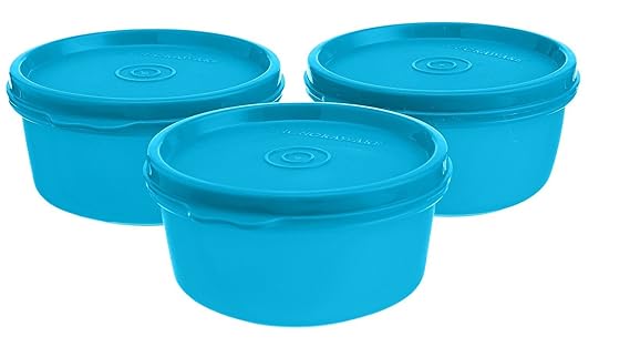 Signoraware Tiny Wonder Plastic Container Set, 200ml, Set of 3, T Blue