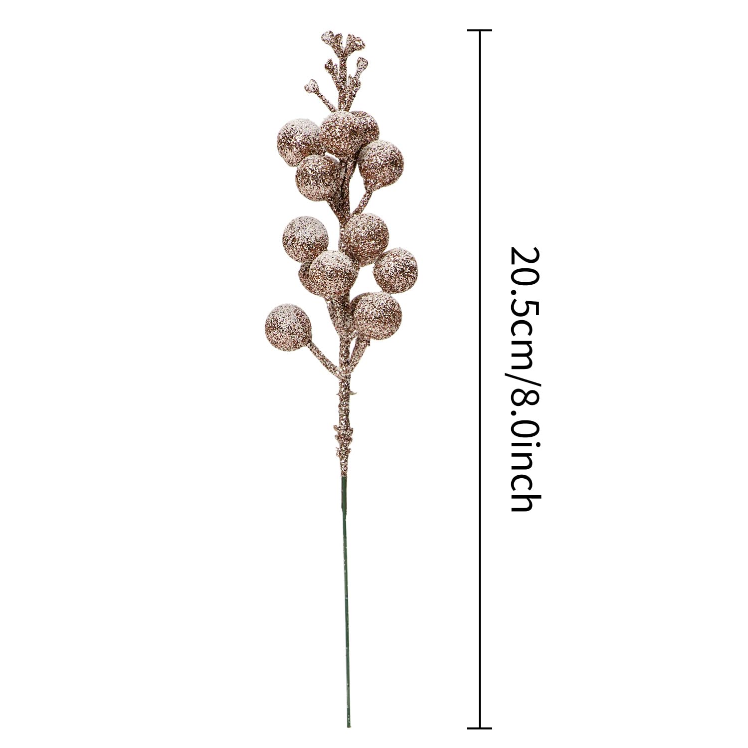 KKSTY Pack of 16 Christmas Glitter Berries Stems - Image 2