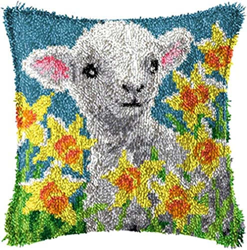Kit taie d'oreiller loquet pour adultes broderie canevas mouton coussin enfant