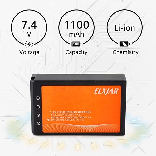 Miniatura 3 de elxjar Paquete de 2 baterías de iones de litio de 7.4 V 1100 mAh de repuesto para radio estándar Horizon HX870 HX870E HX890 SBR-13LI