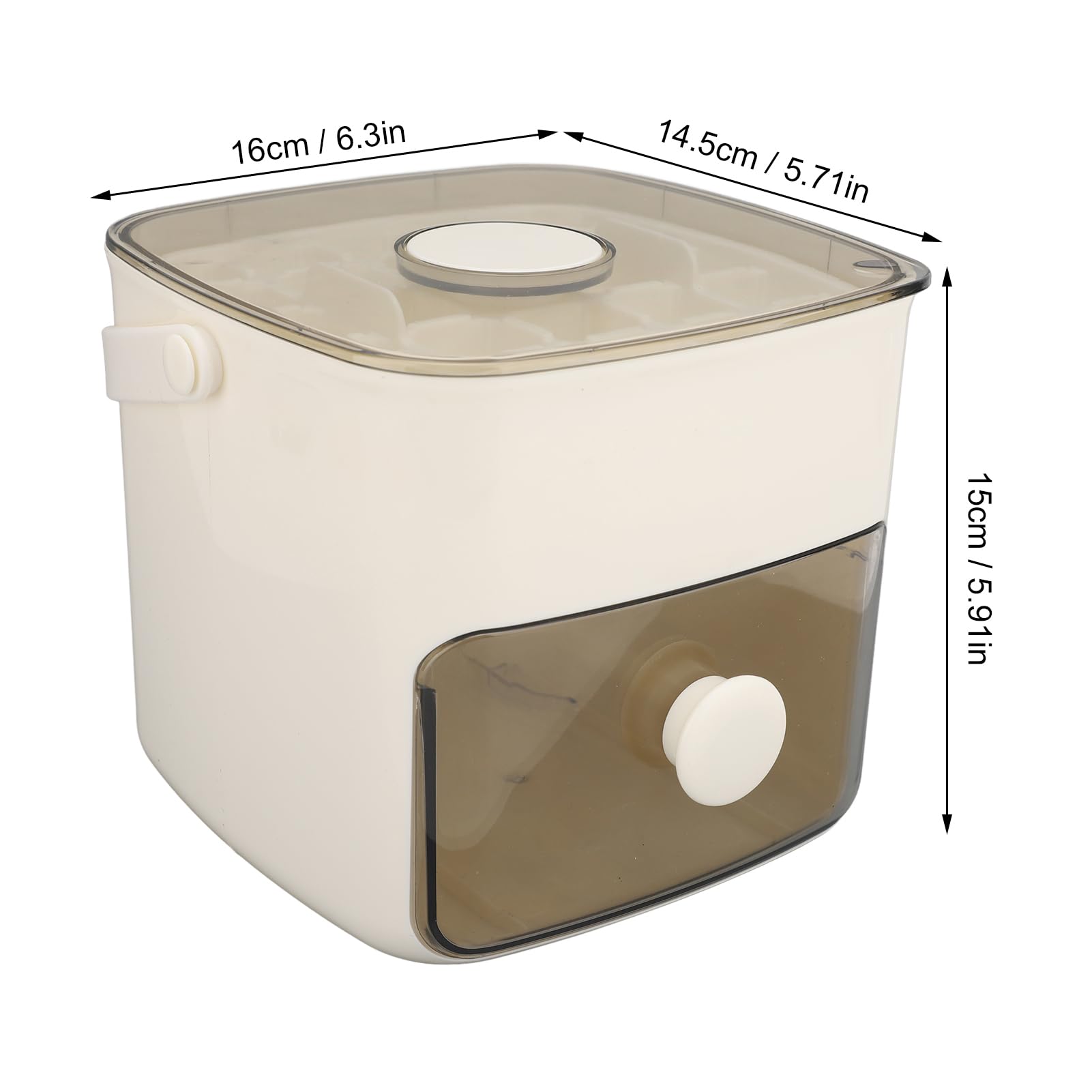 Cubo di Ghiaccio Maker Ice Set di Vassoio con 2 Vassoi e Contenitore per 120 Cubi di Rilascio Facile Design di Grado di Grado Alimentare Materiale PP Silicone Gestisce il (bianco latte)