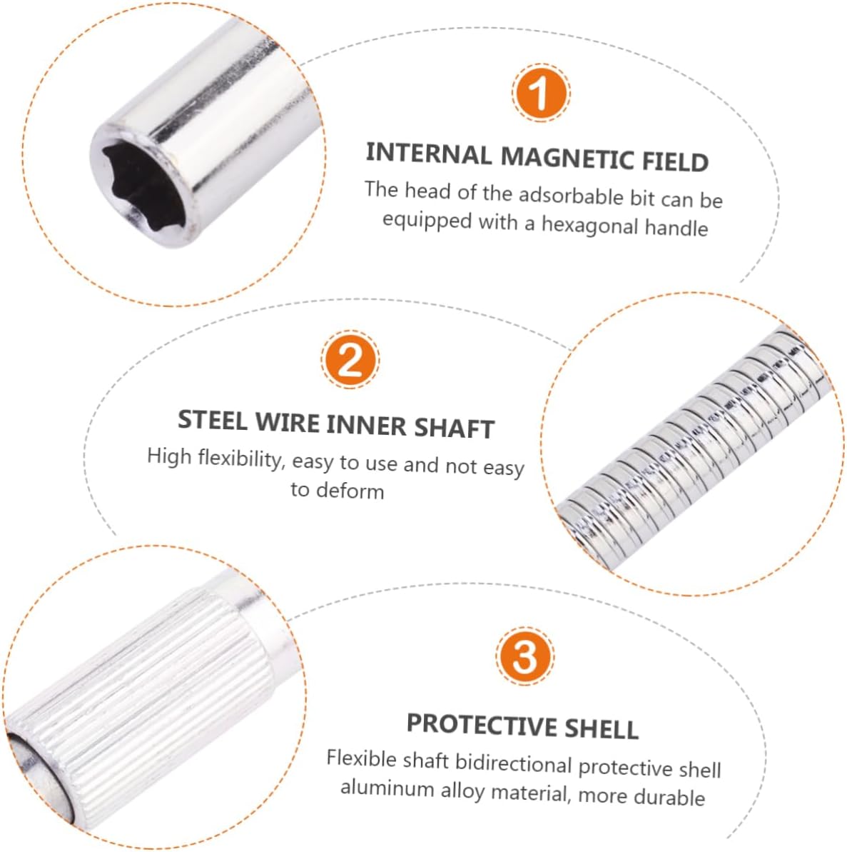 WOONEKY 2pcs Flexible Drill Bit Extensions for Electric Drill and Screwdriver Tight Spaces and Precision Work