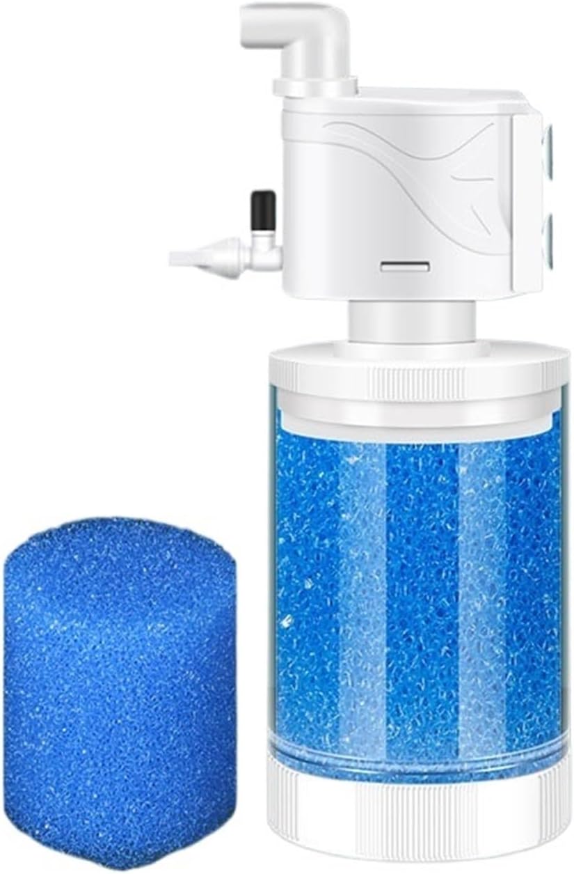 Sponge Filter Aquarium Internal Filter Water Purification Multi-functional Fish Tank Water Pump Wave Make Stool Sucker Air Pump(8W)