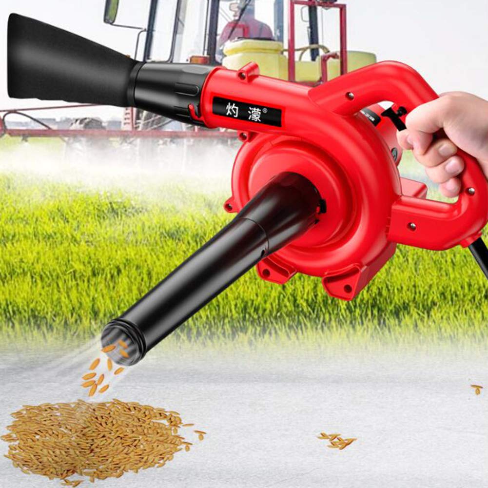 Soffiatore e aspirafoglie Elettrico, spazzatrice per la Pulizia del Giardino Soffiaggio/evacuazione della Neve, Cavo di Alimentazione da 8 m, Motore Turbo da 2800W, Rosso