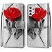 Produktbild ShinyCase für Samsung Galaxy A32 5G Hülle PU Leder Brieftasche Kartenfächer Flip Cover Ständer Protection Magnetverschluss Etui Stoßfest Anti-Scratch Schutzhülle fürGalaxy A32 5G,Rote Rosenblume