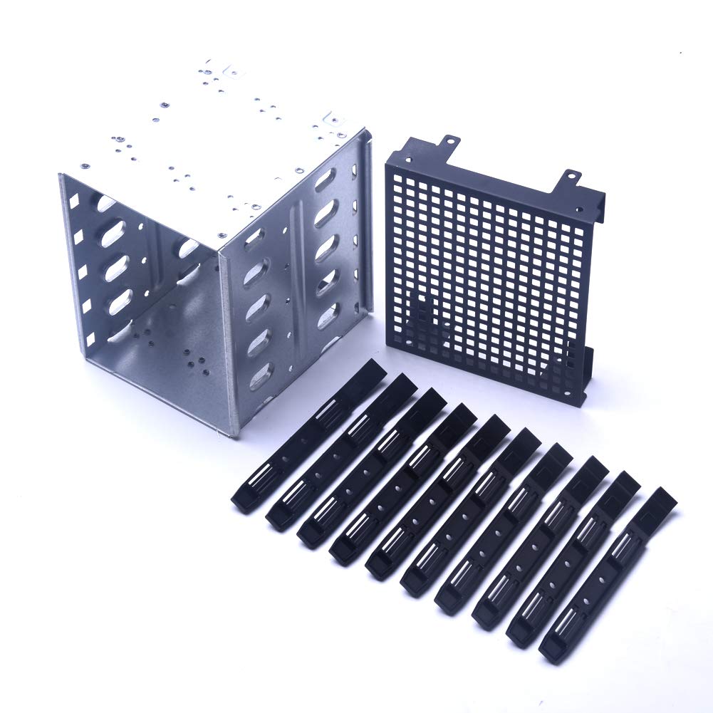 Buy Stainless Steel Hard Drive Cage, 5.25" to 5x 3.5" Rack SAS for Computer SATA HDD Cage Rack