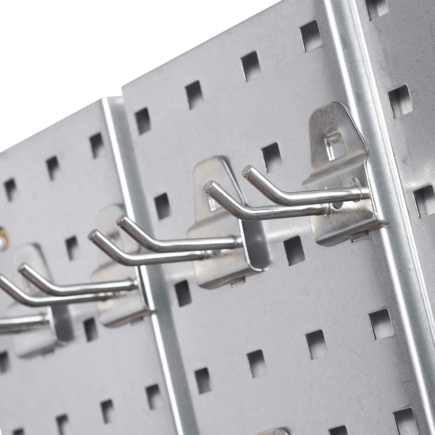 Ścianka narzędziowa z metalu – 1160 mm x 770 mm – zestaw 42 uchwytów na narzędzia ze ścianką perforowaną, system magazynowy, ścianka na narzędzia, regał ścienny, regał warsztatowy, kolor czerwony