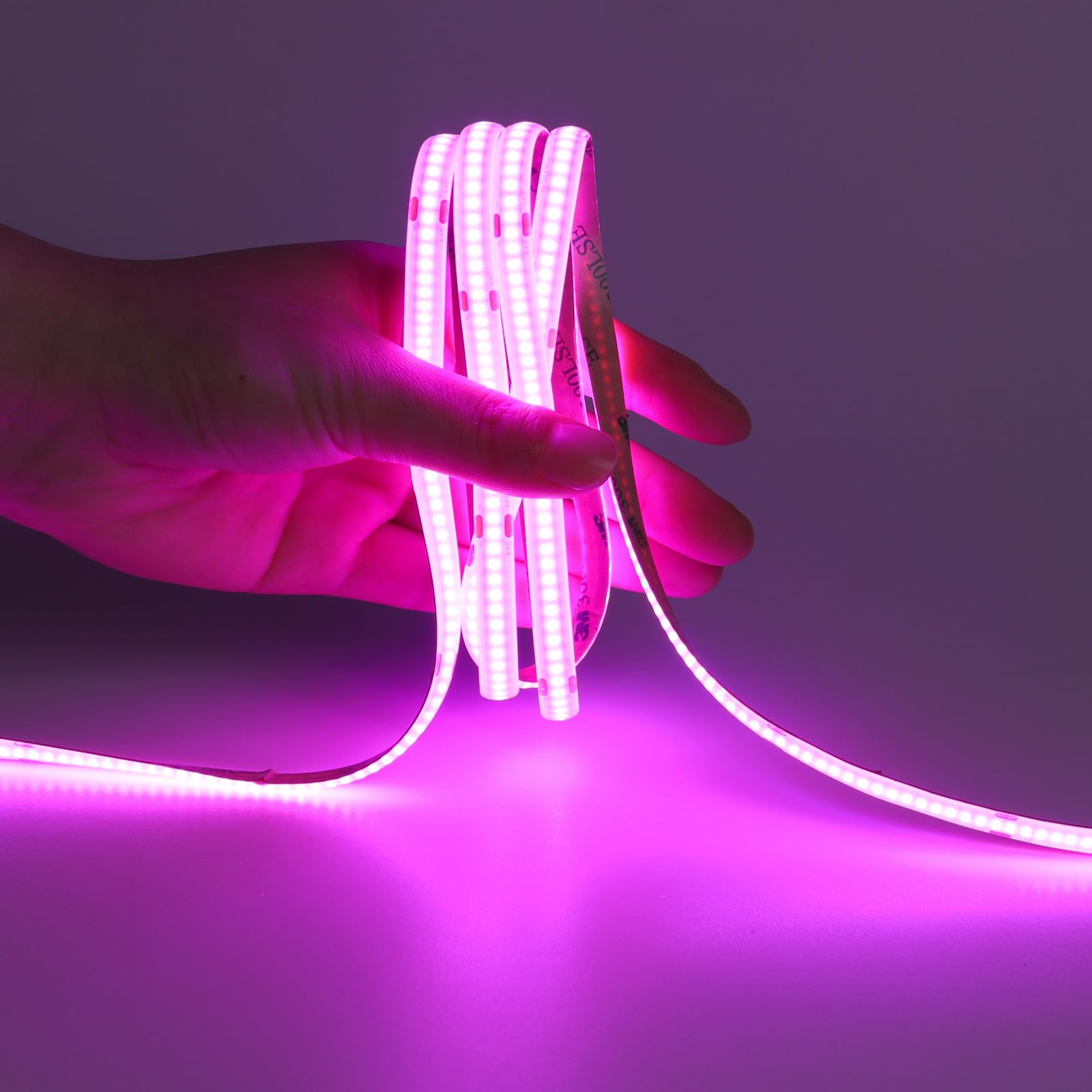5V USB COB fioletowa taśma LED ściemniana IP65 wodoodporna 2 m/2 m | Zasilane przez USB 640 diod LED ze ściemniaczem o wysokiej jasności, elastyczne taśmy LED