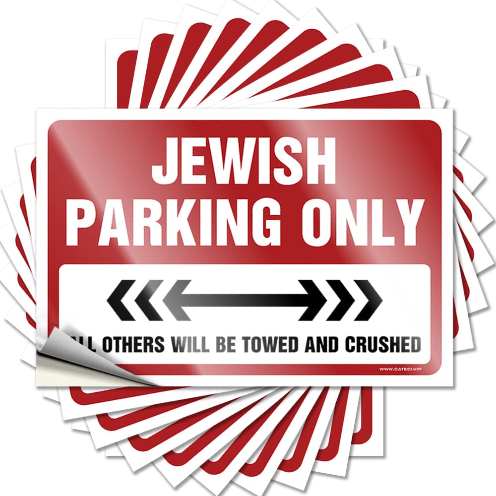 Bar Stuff, Decals Funny Cover Quote Stickers, Square No Residue Decals for Luggage | Silicone Party Favor Custom Jewish Parking Only(6X9CM)