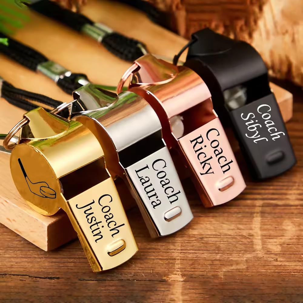 Customed Metal Whistle, Personalized Engraved Whistle With Text/Name, Gift For Coaches, Referees, Sports Event Party Favor Or Team Gift