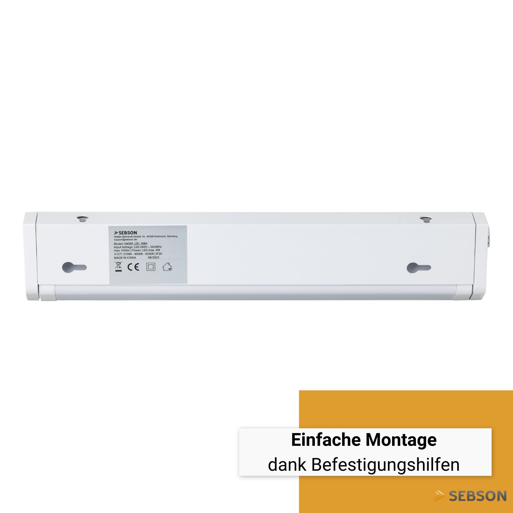 SEBSON LED Unterbauleuchte Küche 110cm, dimmbar, 3 Lichtfarben | 2700K/4000K/6500K, schwenkbar, Schalter & Stecker 230V, Lichtleiste verlängerbar