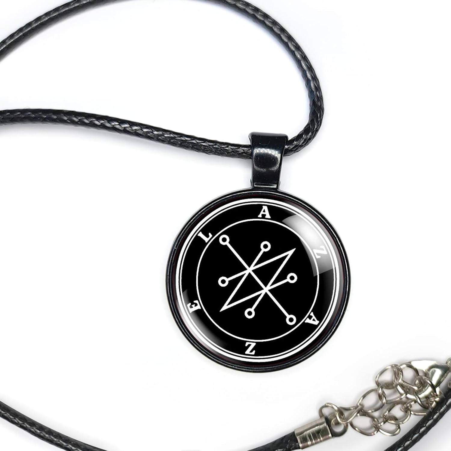 Azazel Sigil, Seal of Azazel Necklace for Men or Women, Satan Necklace The Lesser Key of Solomon, Black Magic Pendant, Goetia Necklace Occult Jewelry, Occult Gifts Pagan Pendant With Glass Dome