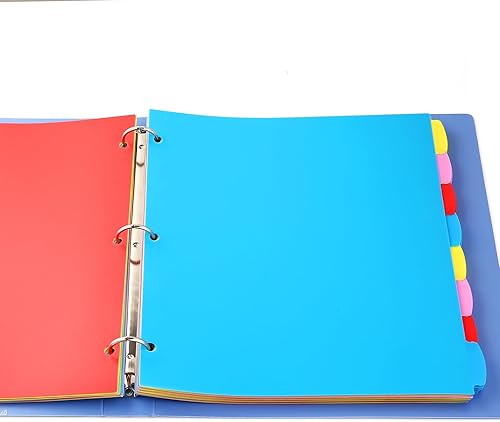 Miniatura 7 de WOT I Separadores de plástico de 8 pestañas  3 juegos, separadores de pestañas grandes para escribir y borrar para carpeta de 3 anillas, multicolor