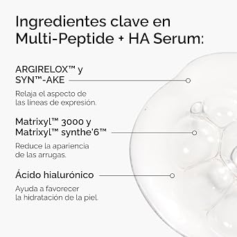 The Ordinary Multi-Peptide + HA Serum, Multipeptide Serum with Hyaluronic Acid, Anti-Aging Formula for Crow's Feet, Elasticity and Firmness, 1 fl oz
