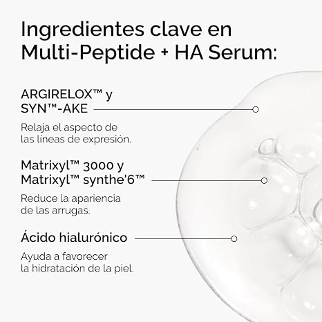The Ordinary Multi-Peptide + HA Serum, Multipeptide Serum with Hyaluronic Acid, Anti-Aging Formula for Crow's Feet, Elasticity and Firmness, 1 fl oz