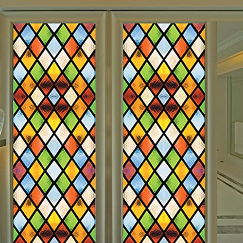 Vinilo decorativo para ventana con patrón geométrico 90x200 cm miniatura 1