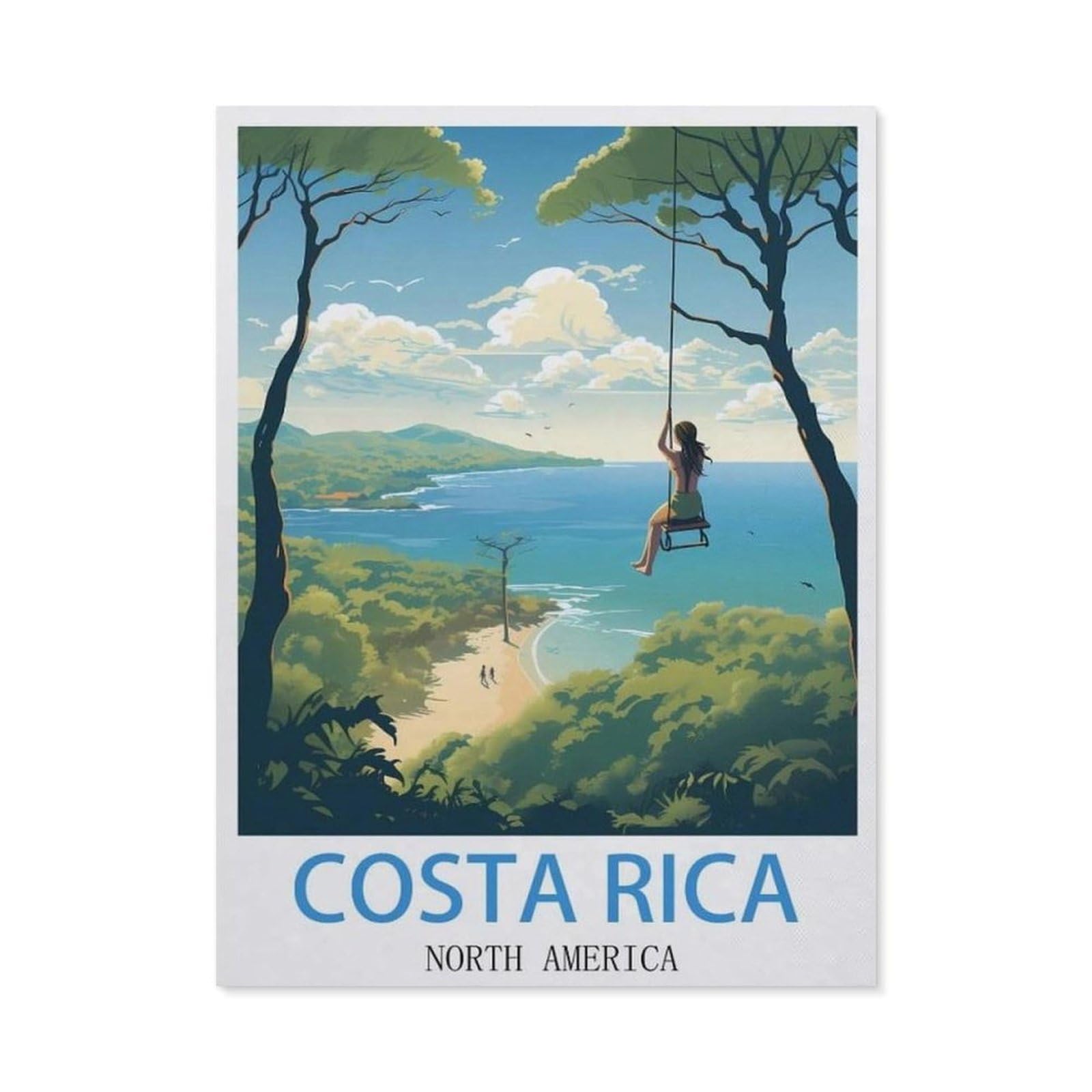 Vintage Wall Decor Metal Poster Plaque，Costa Rica North America