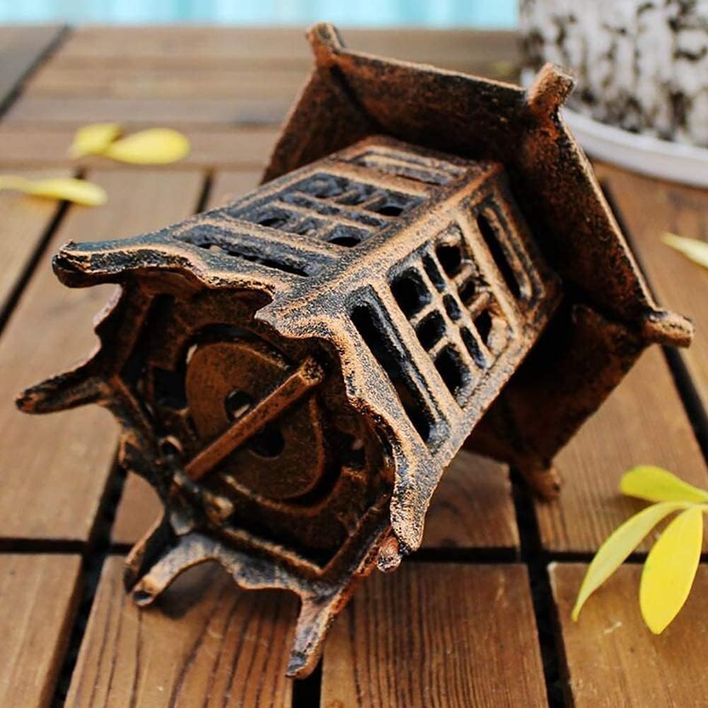 Courtyard Vintage Cast Iron Candle Holder Japanese Pagoda Oriental Hanging Garden Lantern Candle Holder Indoor/Outdoor