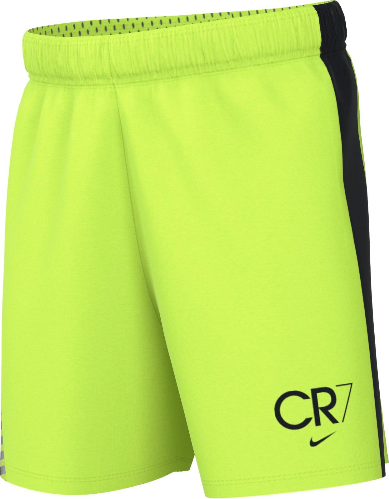 NIKE Cr7 Academy23 Dri-Fit Older Kids' Football Shorts, Volt/Black/Black, HF4346-702, M