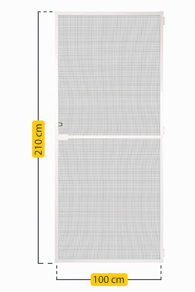 Schellenberg 70930 Fliegengitter Balkontür, Insektenschutz Tür Action 100 x 210 cm geteilt, 14 mm Einbautiefe, weiß