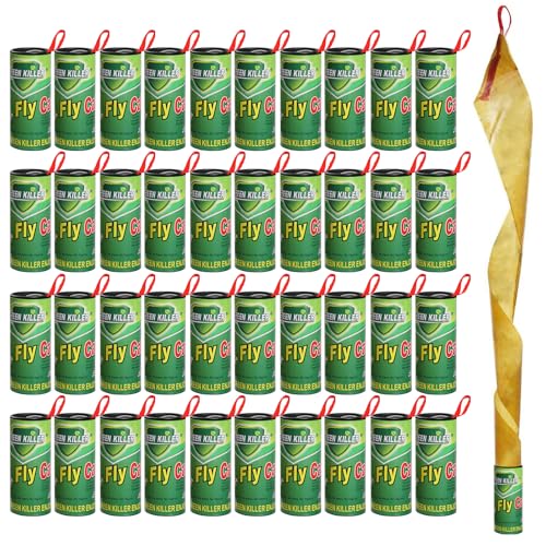 GeeRic 40 Piezas Atrapa Moscas Adhesivo Trampa Moscas Juego de Moscas de Frutas pegajosas para Interiores y Exteriores Cebo para Moscas de Frutas, Mosquitos, Insectos, plagas, Mosquitos(Verde)
