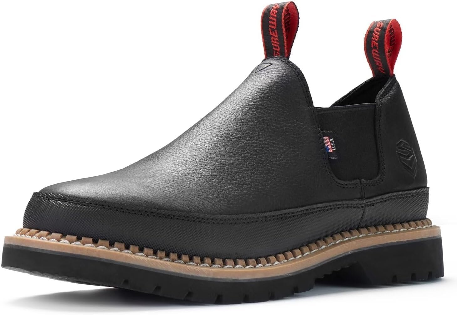 SUREWAY Men’s Romeo Slip On Work Boots/Shoes for Men,Pull On