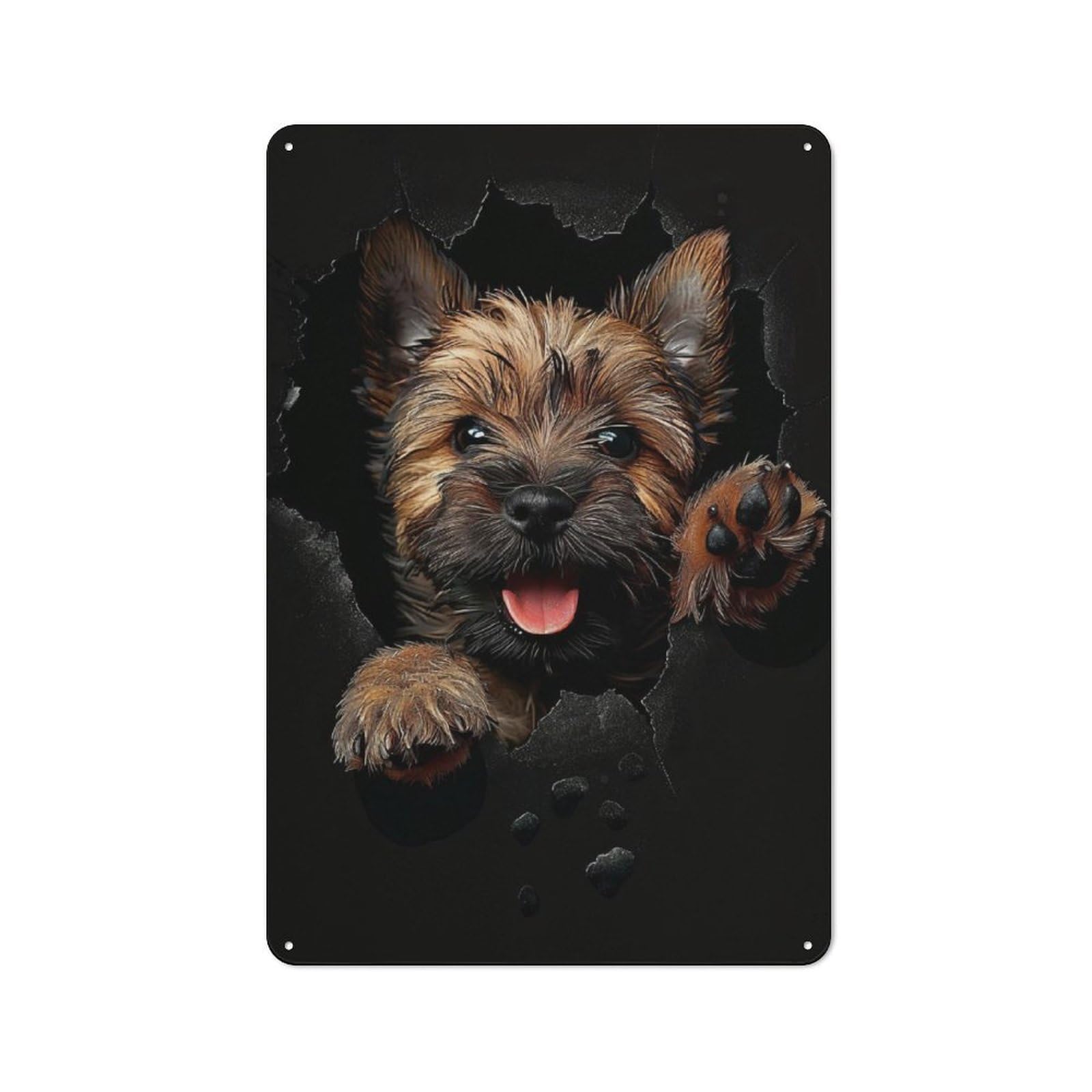 Junmoney Cairn Terrier Dog Retro Tin Sign 30X20cm For Workshop Wall, For Collectors Of Retro Metal Wall Decor