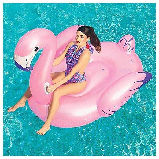 Fenicottero Fashion Luxury Cavalcabile Gigante 173 X 170 Cm Isola Rosa