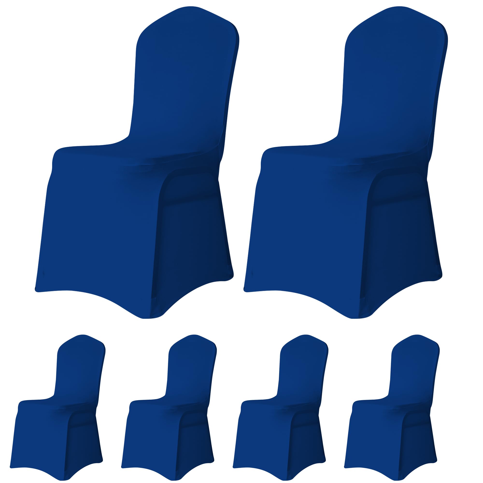 Trimming Shop Chair Cover Spandex Polyester Stretch Fabric Front Flat Dining Slipcovers Washable & Removable Wedding Chair Covers for Banquets Ceremony & Hotel Dinner (Royal Blue, Pack of 8) โ image 1