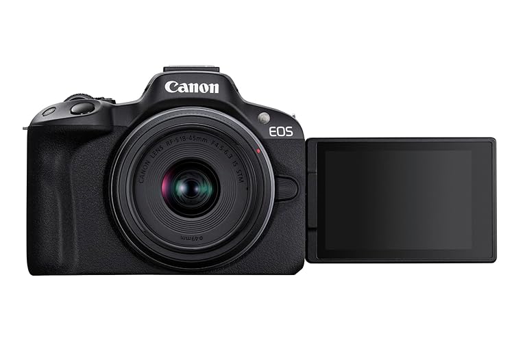 Canon EOS R50 Appareil Photo Hybride + Objectif RF-S 18-45mm is STM - Appareil Photo numérique avec autofocus + détection de scène et des Visages, Animaux véhicules Vidéo 4k, 15 Images par Sec - Noir