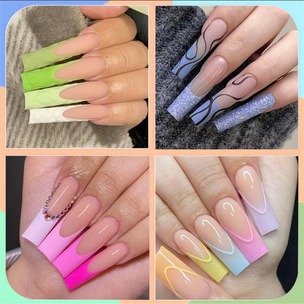 Extra Long Nails Tips Almond/Square Fake Nails Acrylic Nails Half Covers False Nails Artificial Nails