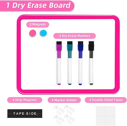 Vista 55 de VUSIGN Pizarra blanca pequeña de borrado en seco, pizarra blanca de 8.5 x 11 pulgadas para niños, estudiantes, nevera, casillero, mini pizarra