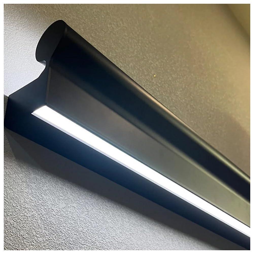 exproyzk Pasamanos LED para Escaleras Interiores — Barandillas Iluminadas con Sensor De Movimiento, Barra De Apoyo para Paredes De Pasillos En Villas; Aptos para Terrazas(Black,150cm/4.9ft)