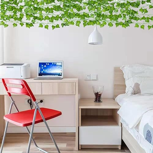 Miniatura 4 de 12 Pack 86Ft Artificial Ivy Garland Fake Plants, Fake Ivy Leaves Greenery Garlands Hanging Plant Vine for Aesthetic Bedroom Garden Party Wedding