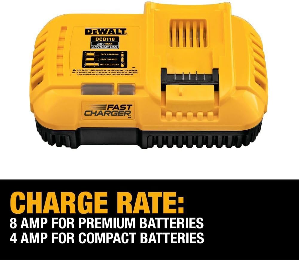 DEWALT 20V MAX/FLEXVOLT Lithium-Ion, Fan Cooled Rapid Battery Charger (DCB118)