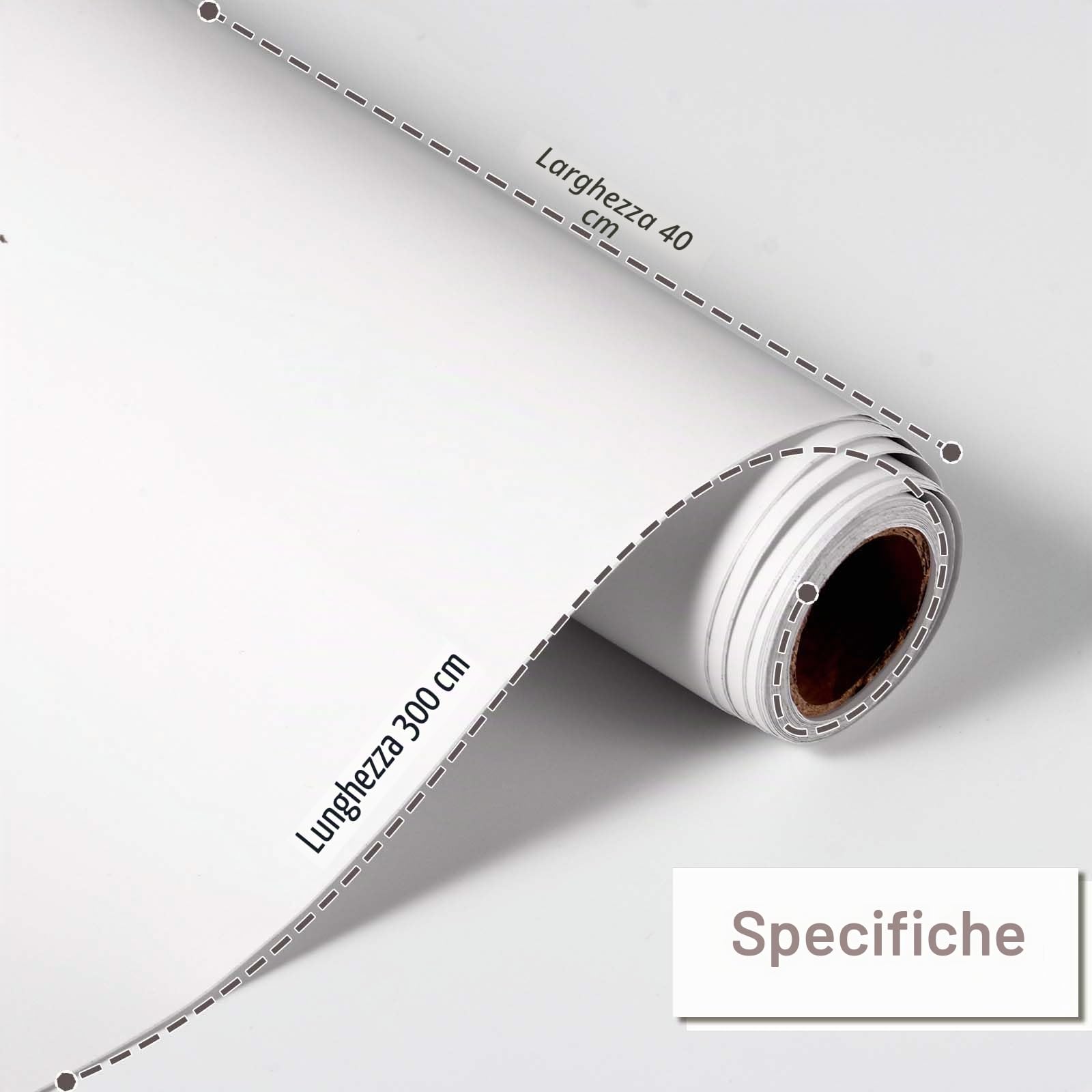 Diboniur Carta Adesiva per Mobili, Bianco Opaco 40x300cm, Pellicola Adesiva Rotolo Adesivo Impermeabile Decorativa PVC per Mobili Cucina Armadio