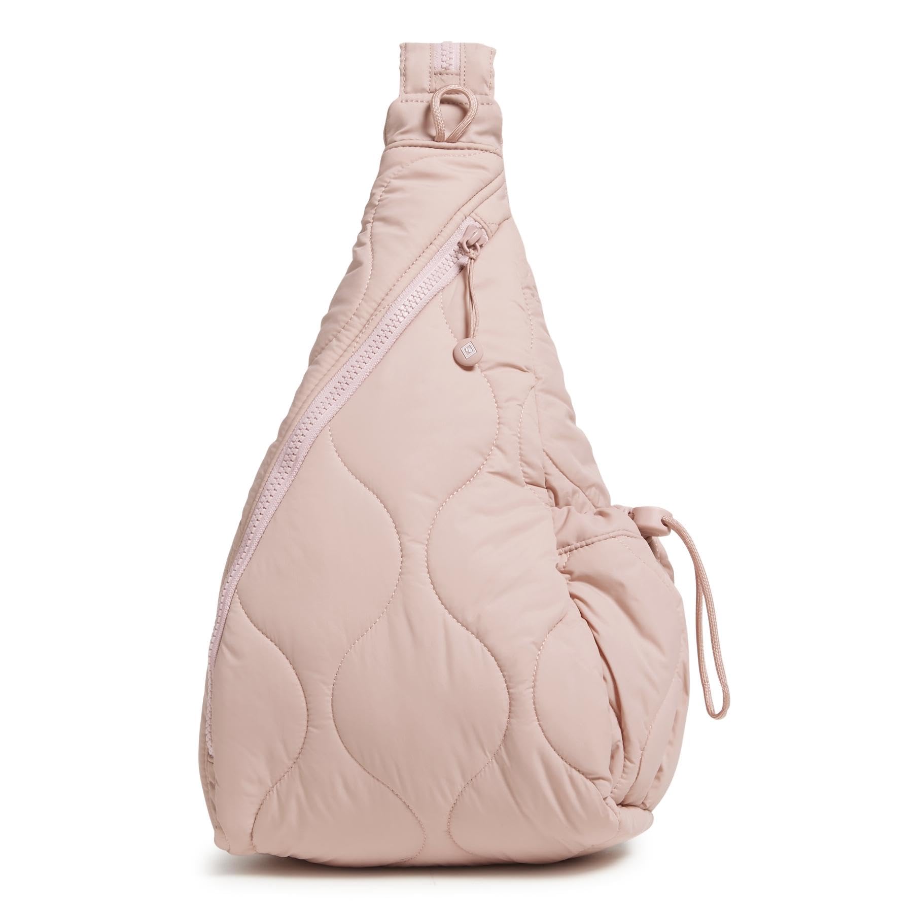Vera Bradley Women's Featherweight Sling Backpack Bookbag, Rose Quartz, One Size
