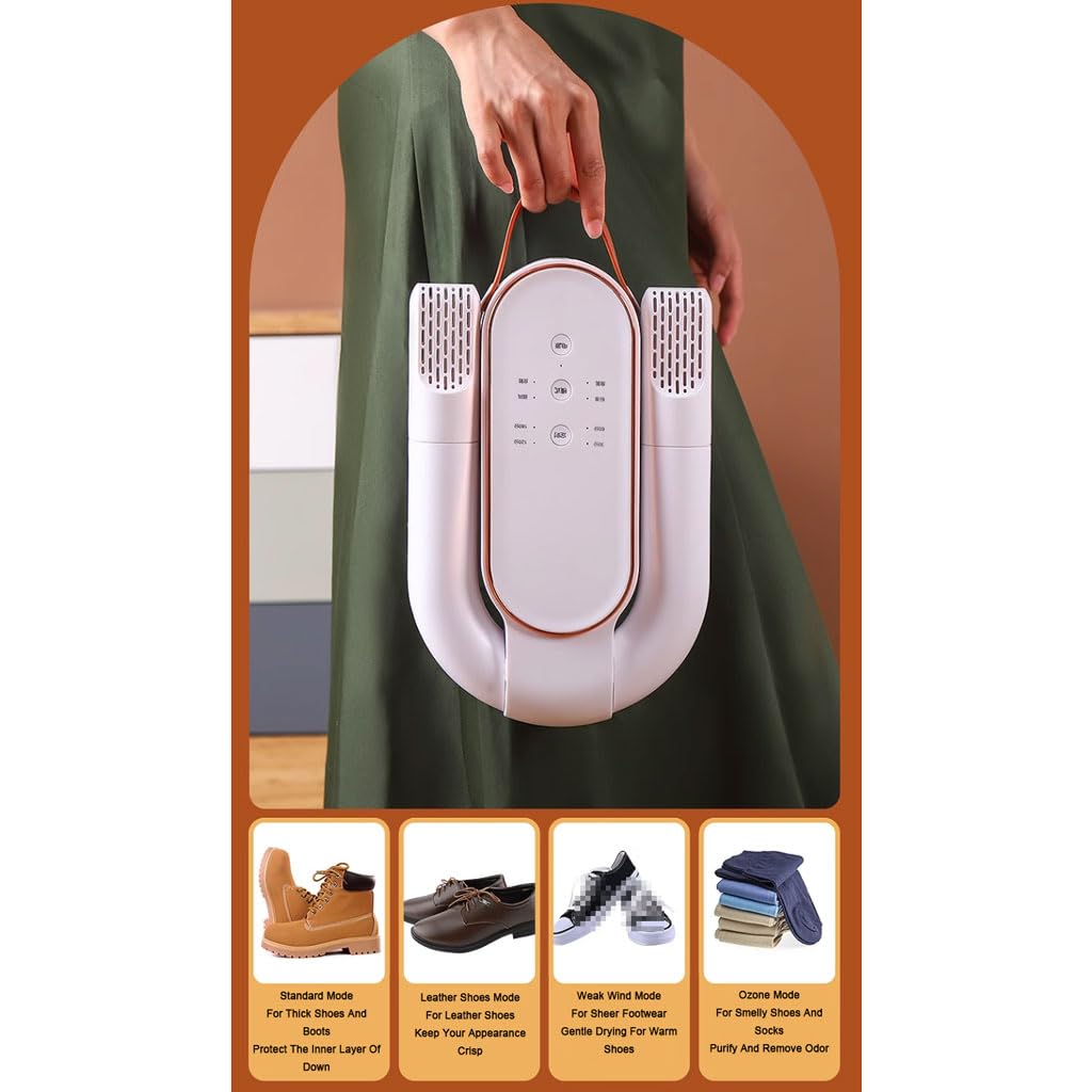 Asciuga scarponi per stivali da lavoro Asciuga scarpe portatile con rack e timer regolabili Asciuga guanti elettrici e scalda scarponi con termoventilatore per calzini
