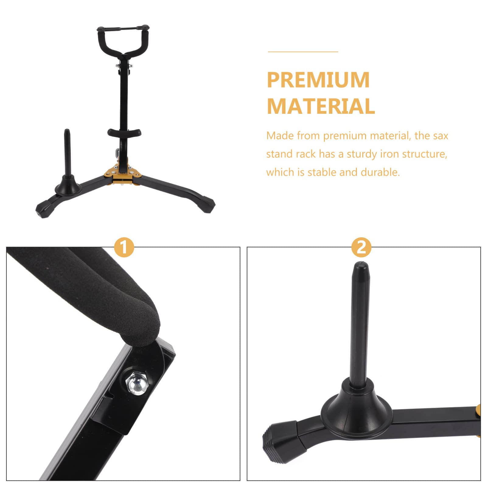 FRCOLOR Robuster Saxophonständer für Altsaxophon und Tenorsaxophon Faltbar und Tragbar mit Rutschfestem Eisen und Abs Material für Musikunterricht und Zuhause