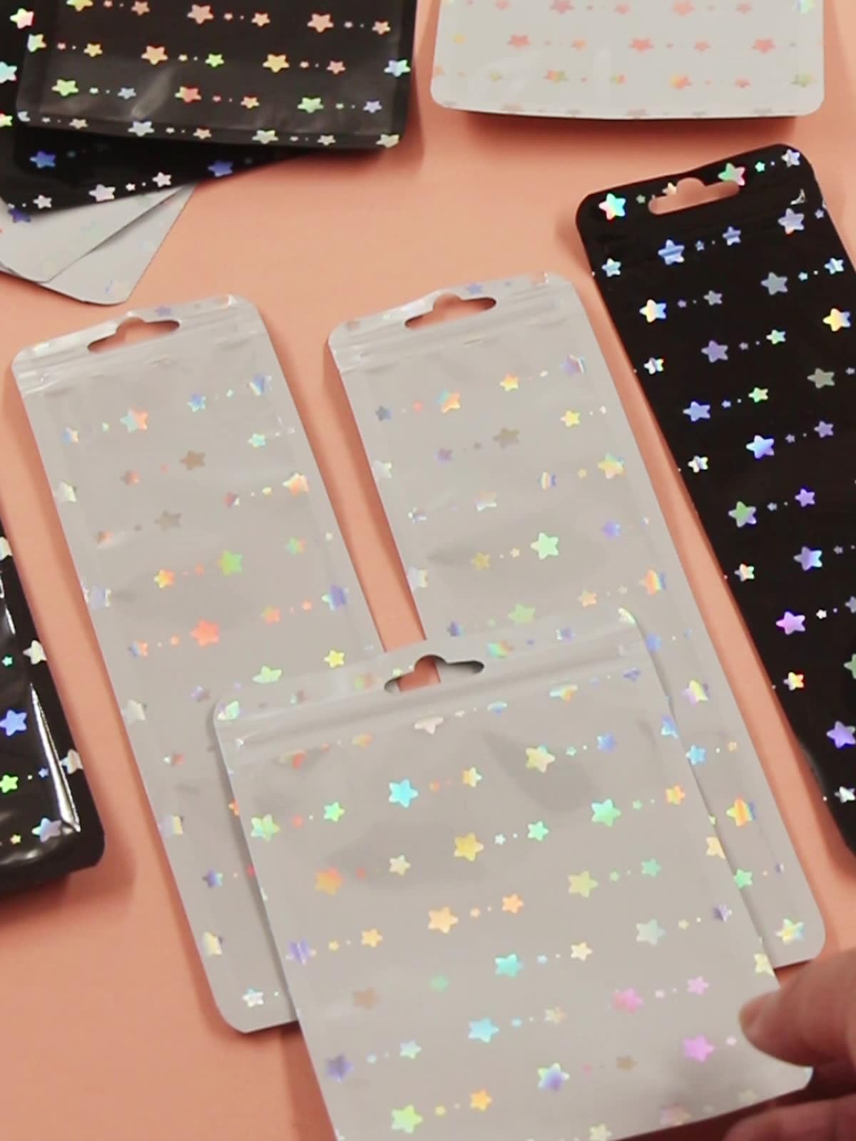 Amazon.co.jp: ジップロック包装袋 クリアフロント プラスチック星ホロ