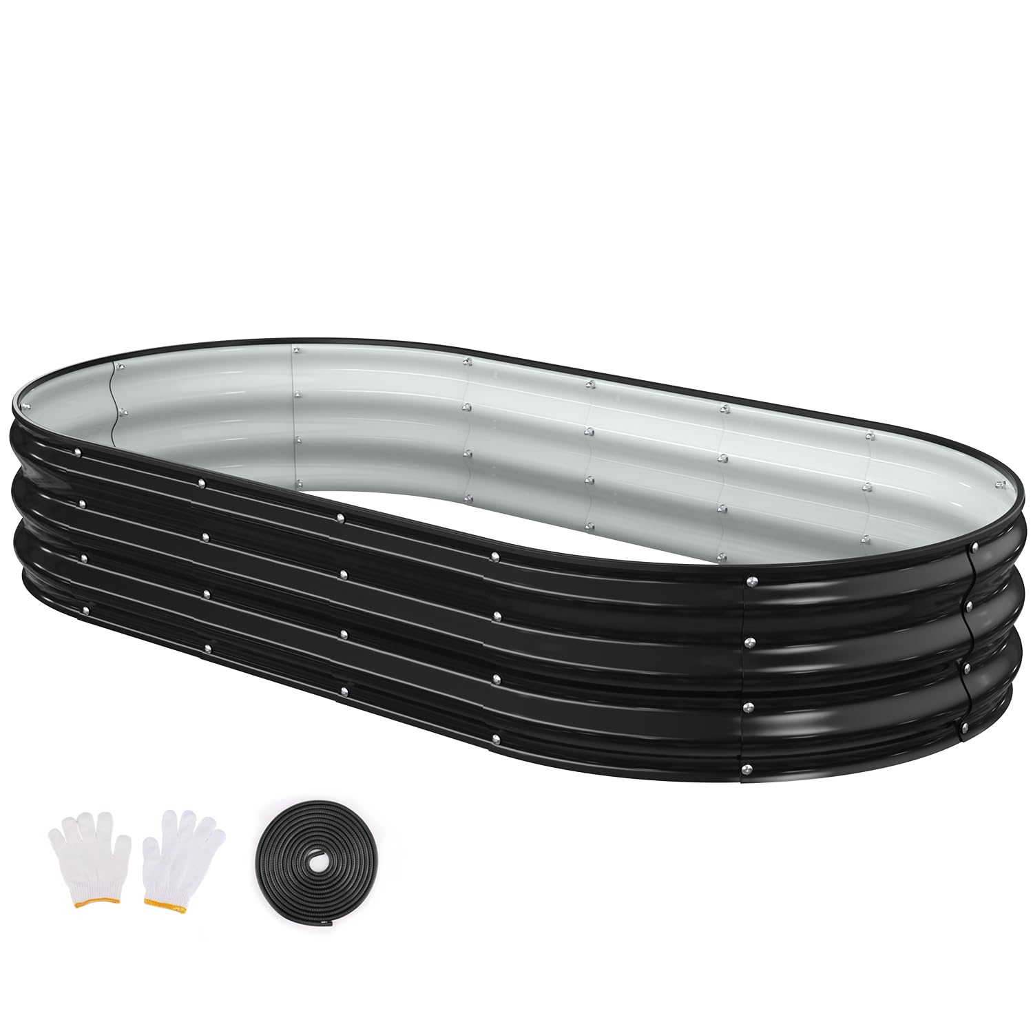 Patiobay Oval 6x3ft Galvanized Raised Garden Bed