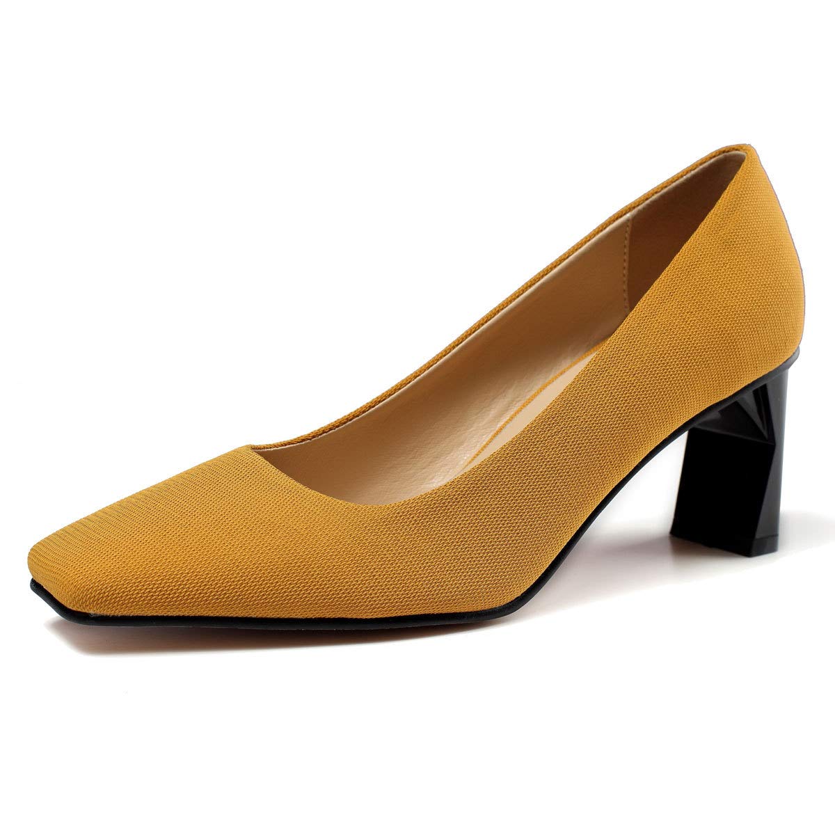 SAILING LU Dressy Heels for Women High Heeled Pumps Shoes Wear to Work Pointy Toe Chunky Heels for Wedding Party